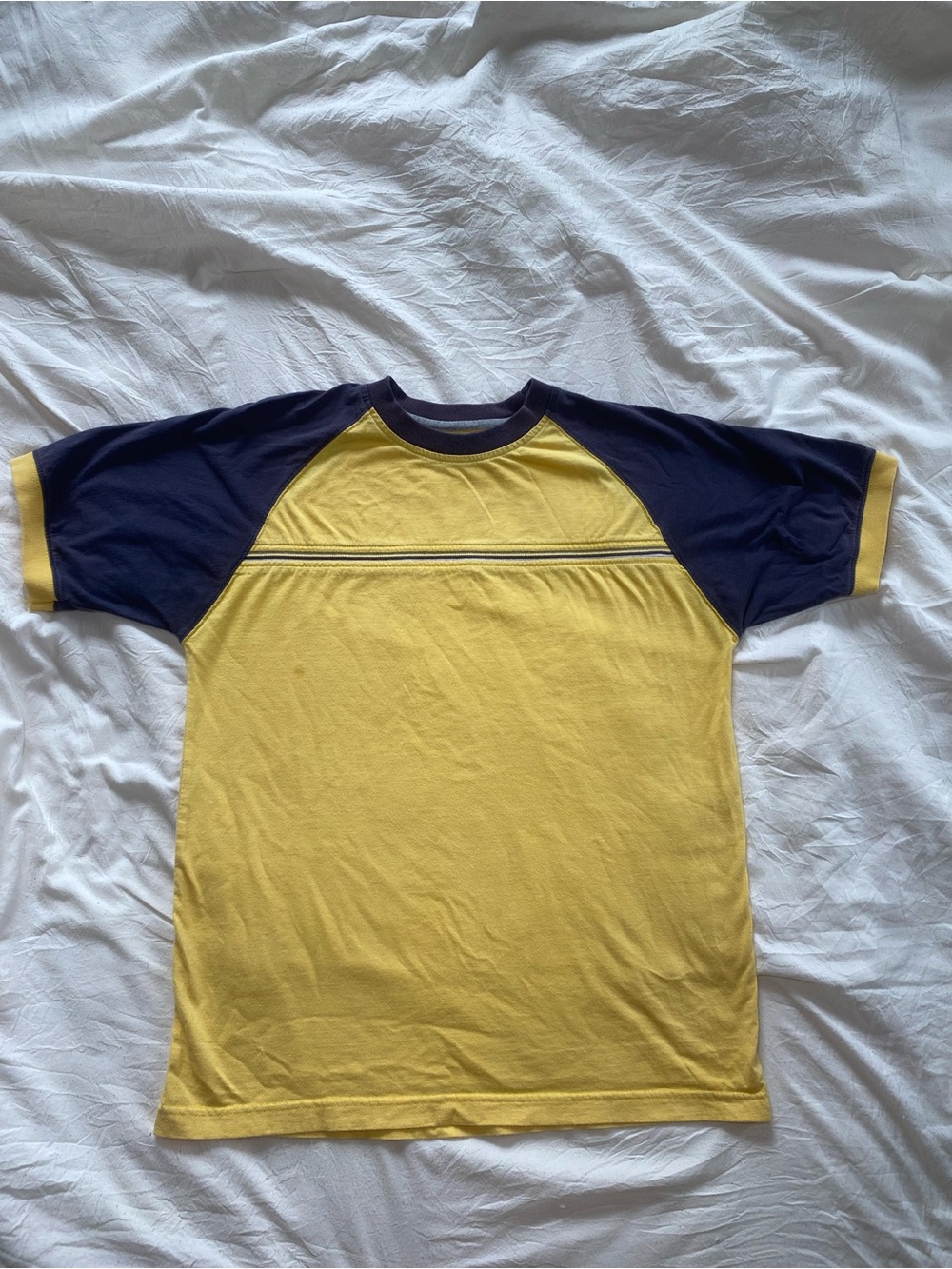 Point Zero Yellow Tee with Purple Collar